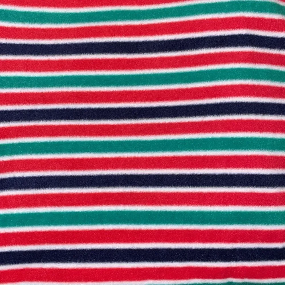 Jammies for your Family Mens Size Large Velour Navy-White-Green-Red Stripes